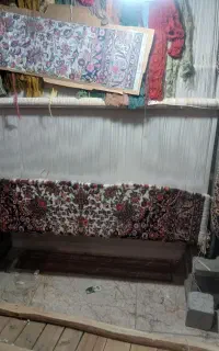 قالی نیمه کاره با نخ وسایل کامل