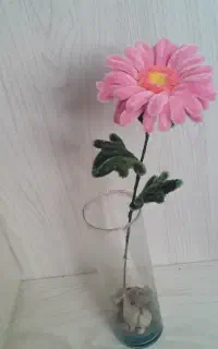 گل مصنوعی مدل مارگاریت رنگ صورتی