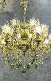 لوستر برنجی ۷+۳ شعله ۳+۲ شاخه