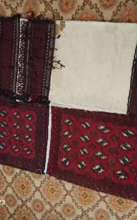 یه جفت پشتی دست بافت پشم 10ت ویه خورجین  10ت