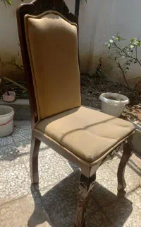 صندلی چوبی ۲ عدد چوب پارچه ای گردویی