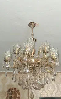 لوستر کریستالی برنزی ۶شعله کلاسیک سالم و شیک