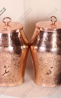 ظروف مسی/بانکه خمره ای قلم زنی تمام دست ساز/اقساطی