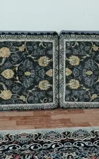 پشتی طرح افشان طوسی و طلایی