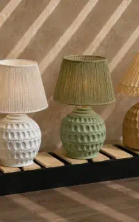 اباژور و لوستر دست ساز با نخ مکرومه و رافیا
