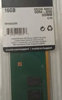 رم کامیپوتر ddr4 16gb 3200hz
