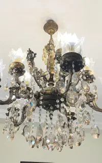 لوستر ۱۰ شعله جنس برنج قدیمی