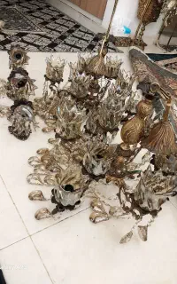 دوتا لوستر انتیک۹شعله و  برنزی درحد نو