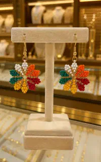 گوشواره دستساز منجوقبافی میوکی ژاپن