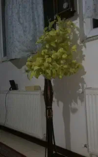 گل رززردمصنوعی باگلدان