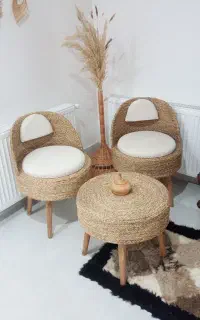 صندلی و پاف حصیری