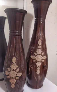گلدان سفالی طرح چوب