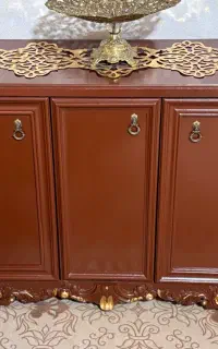کنسول چوبی رنگ عنابی