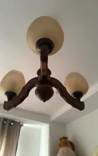 لوستر چوبی سه شاخه