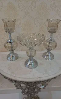 ست شمعدان و کاسه ی وسط