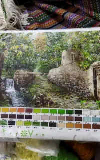 نخ و نقشه تابلو فرش کوچه باغ