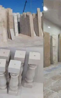 نرده سنگی جهت نما و باغچه