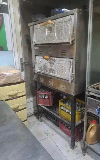 فر پیتزا دو طبقه چرخدار درب چدنی اعلا ساندویچی فست