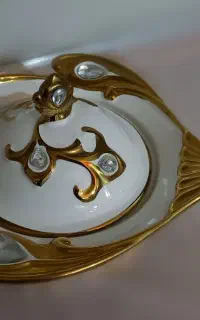 شکلات خوری طرح طاووس سرامیک طلایی یونیک