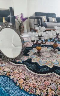 آیینه شمعدان قدیمی آلمینیومی