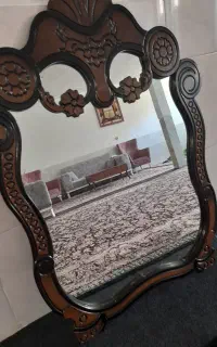 آینه دور چوب گردو