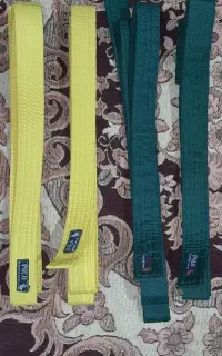 کمربند تکواندو زرد و سبز