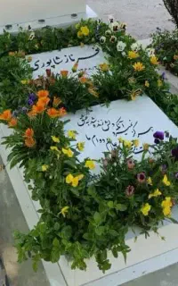 ترمیم رنگ آمیزی  نوشته سنگ مزار و رنگ عکس حکاکی
