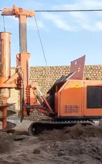 دستگاه چاه کن،حفر چاه فاضلاب،پایه ستون،شمع گذاری