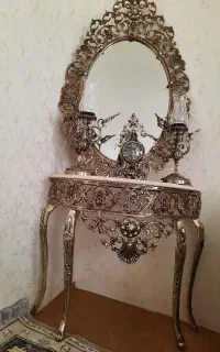 اینه وشمعدان فلزی