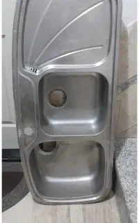 سینک ظرفشویی وسیفون زیرش کامل درحدنو