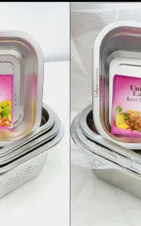 لگن 4سایز استیل درجه ۱ حک شده یونیک