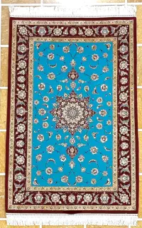 قالیچه‌ نقش ترنج افشان دستباف اصفهان نو