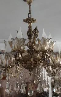 ۲ لوستر و ۲ دیوارکوب برنز