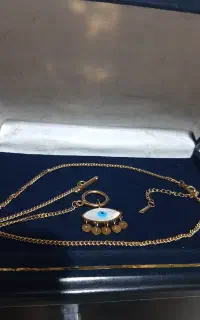 گردنبند چشم و نظر کارتیه استیل رنگ ثابت