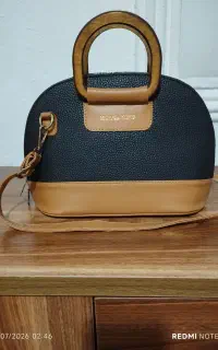 کیف دسته چوبی. چرم مصنوعی
