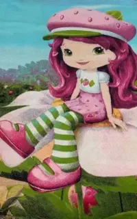 فرش کودک دختر توت فرنگی