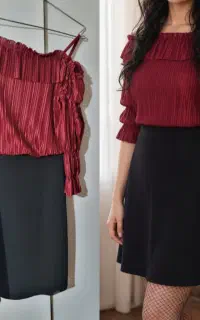 لباس مجلسی مشکی زرشکی