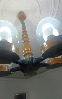 لوستر چوبی پنج شعله