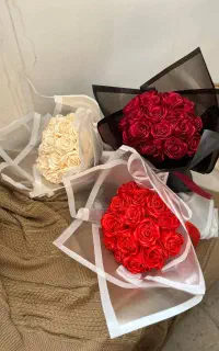 دسته گل با روبان