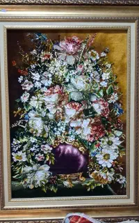 تابلو فرش دستباف گلدان