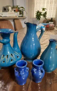 ست سفالی آبی رنگ