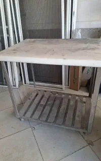 میز قصابی استیل و تخته ۵ سانت قطر ۷۰در ۱۰۰