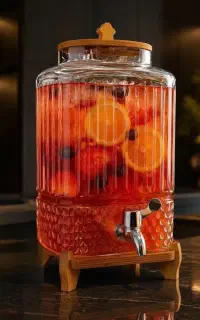 کلمن شیشه ای پایه چوبی