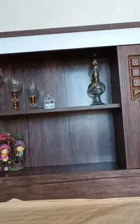تخت خواب دو نفره چوبی کمددار زیبا وجادار