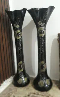 دوعددگلدان شیشه ای