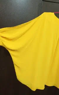 شومیز حریر لیمویی رنگ وشلوار سایز 50