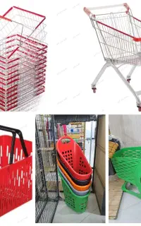 چرخ خرید فلزی سبد خرید چرخ خرید پلاستیکی