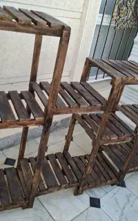 پایه گلدان چوبی
