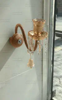 لوستر دیواری / چراغ دیوارکوب باکارات بلوری تک شعله