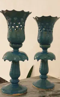 شمعدان سفالی طرح لاله